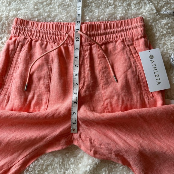 Athleta Retreat Linen Jogger Pant in Sunset Glow Peach 531704 Size 8T Tall NEW - Picture 6 of 11
